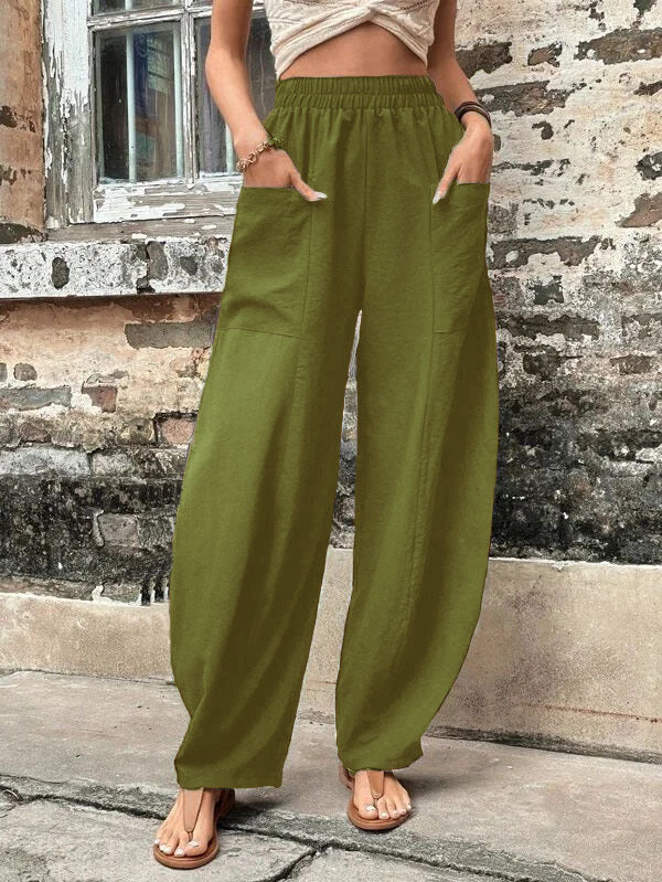 Damen-Haremshose , lässige Strandhose, lockere Hose für den Sommer