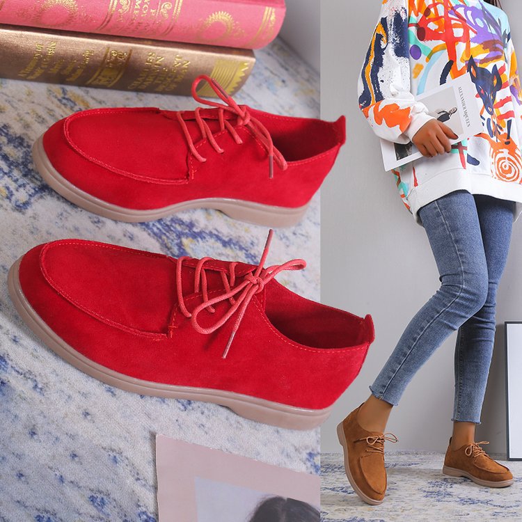Slip-on Flache Unterseite Lazy Casual Retro kleine Lederschuhe