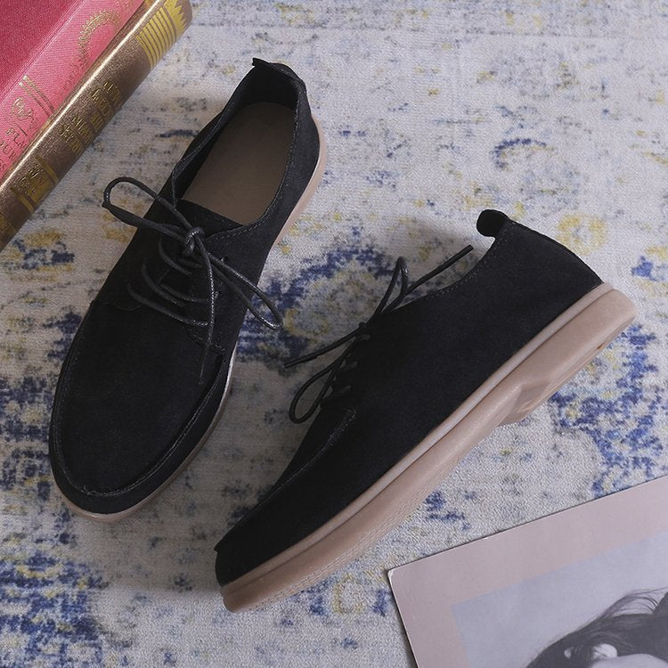Slip-on Flache Unterseite Lazy Casual Retro kleine Lederschuhe