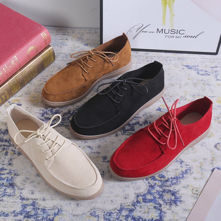 Slip-on Flache Unterseite Lazy Casual Retro kleine Lederschuhe