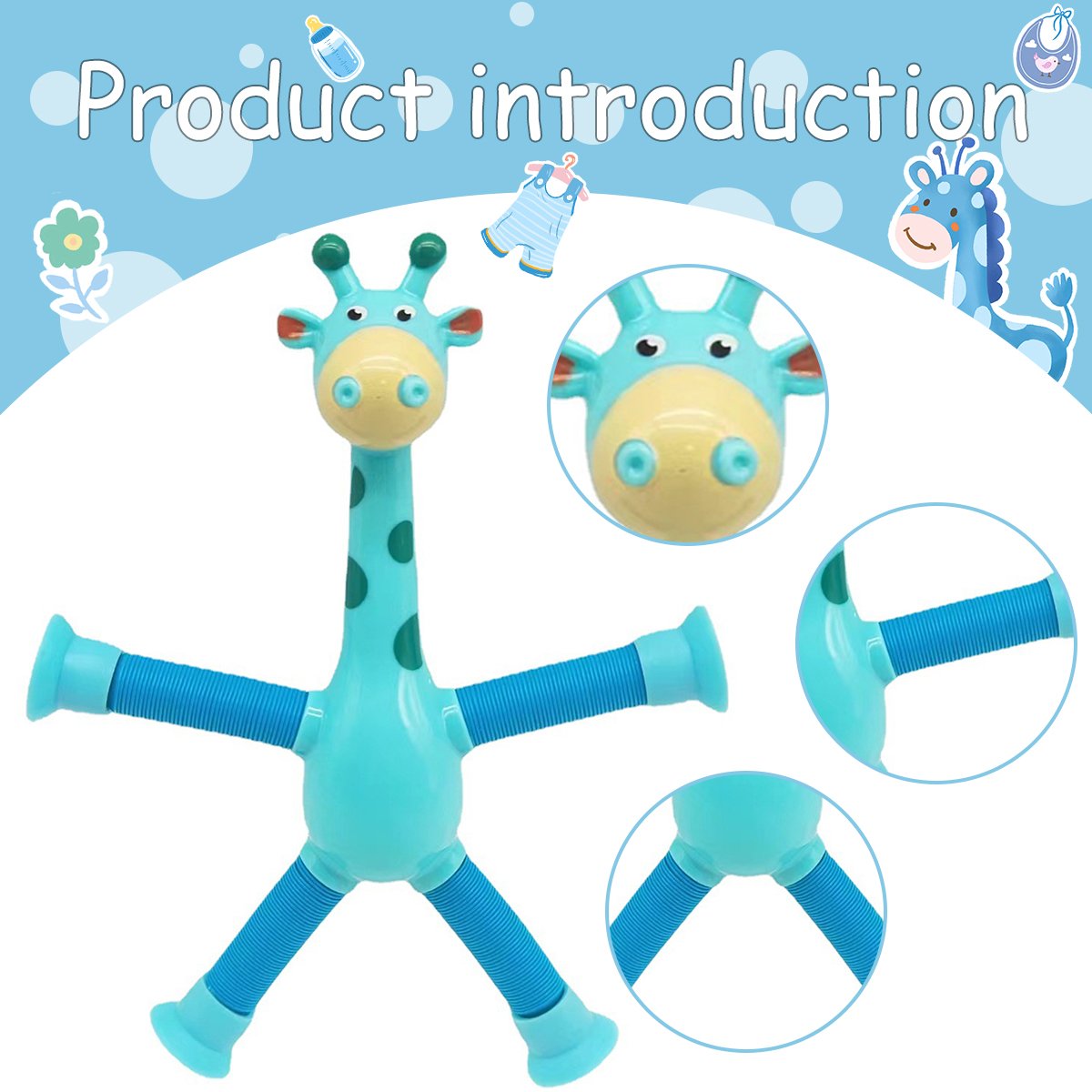 Cartoon Saugnapf Teleskop rohr Giraffe