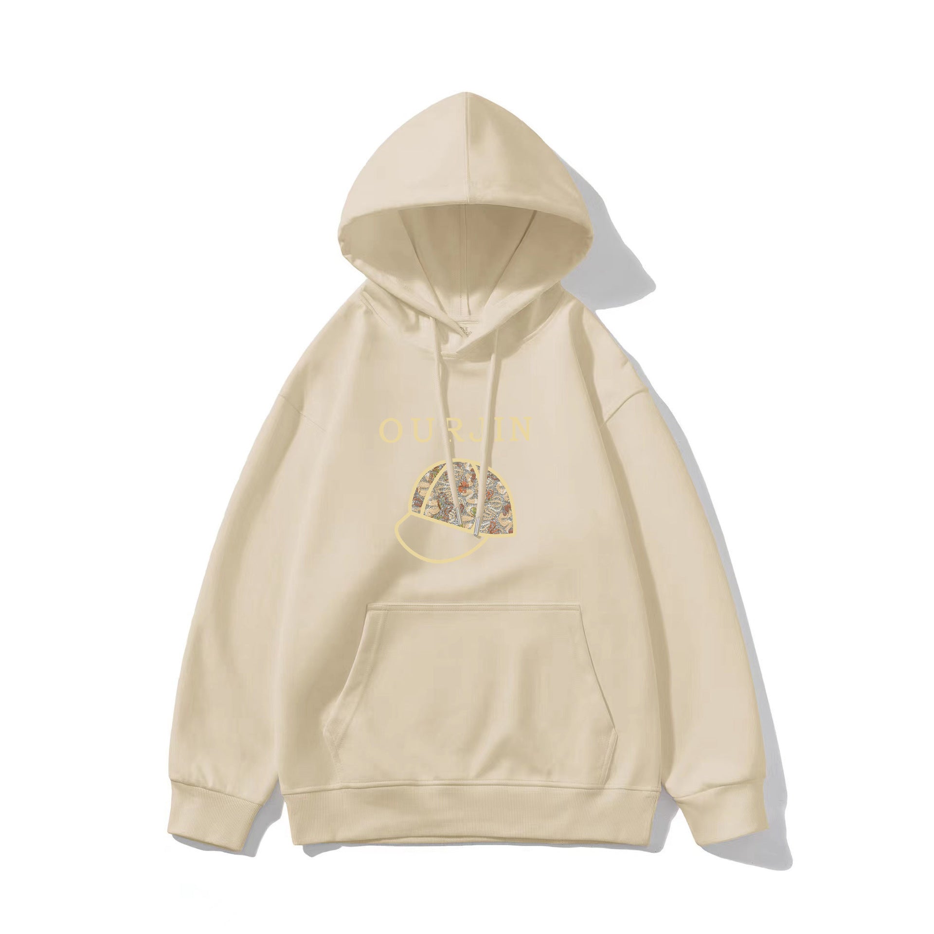 Winter Hooded . Casual Printed Top
