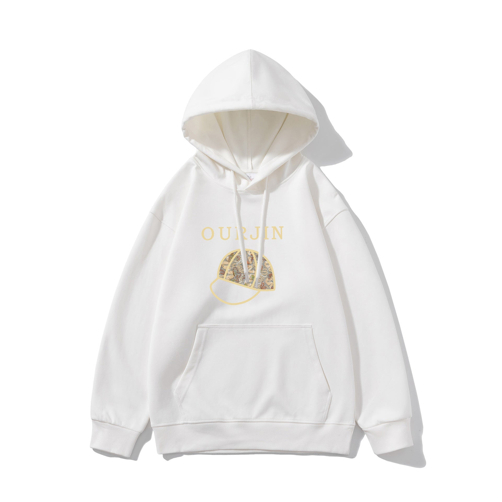Winter Hooded . Casual Printed Top