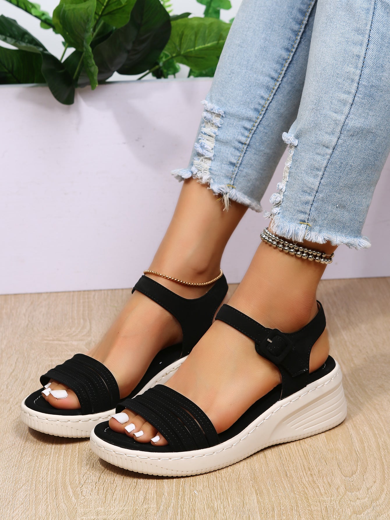 Absatz-Plateau-Sandalen