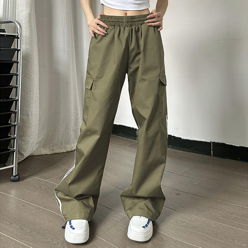 Elastische hohe Taille Kordel zug lässige Hosen für Frauen