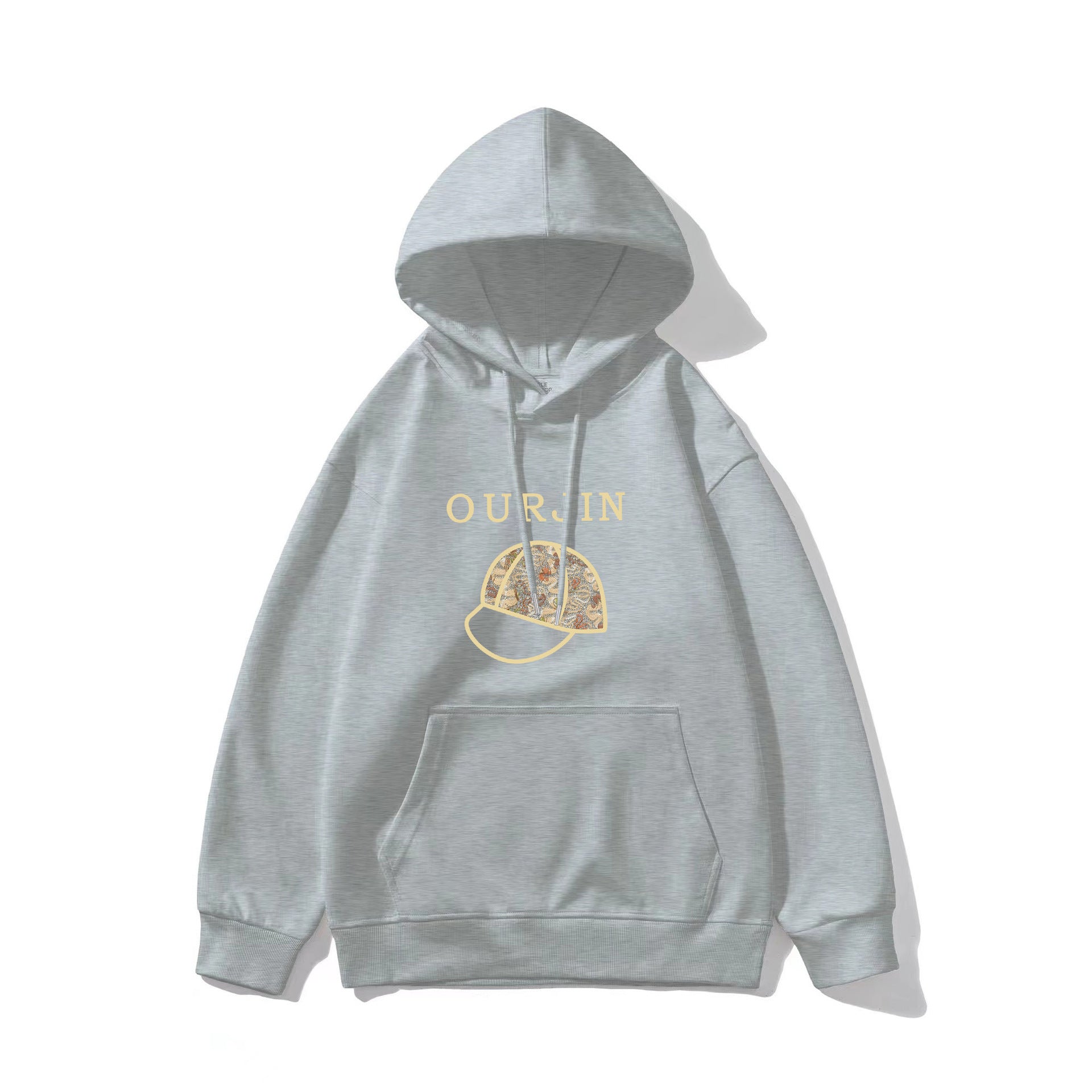 Winter Hooded . Casual Printed Top