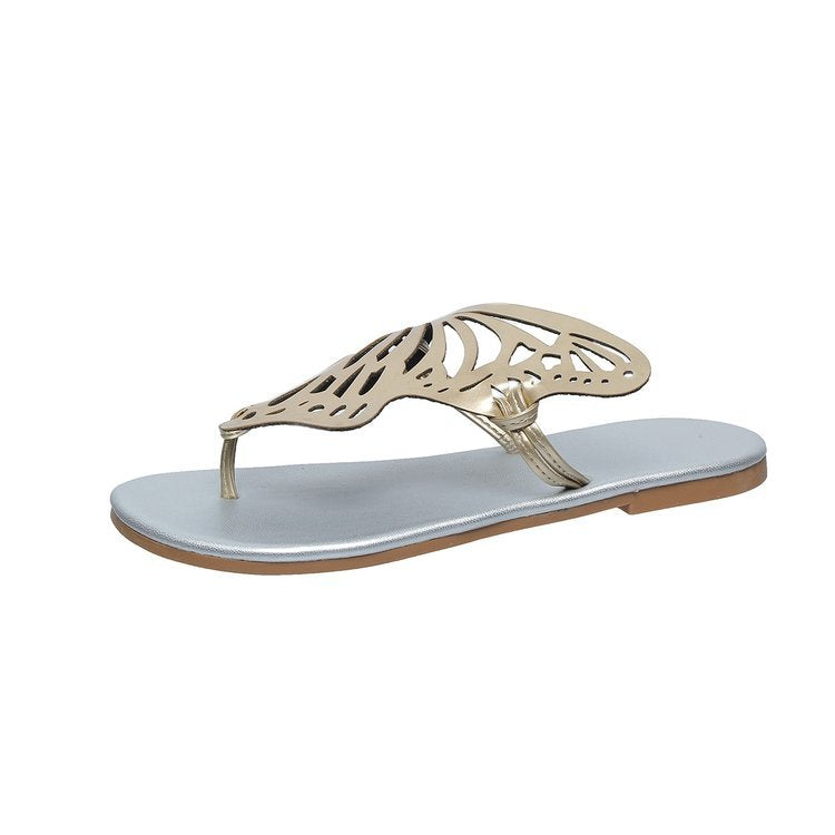 Mode Schmetterling Flip-Flops Sommer Sandalen für Frauen Casual Strands chuhe Neue flache Slides mit niedrigem Absatz