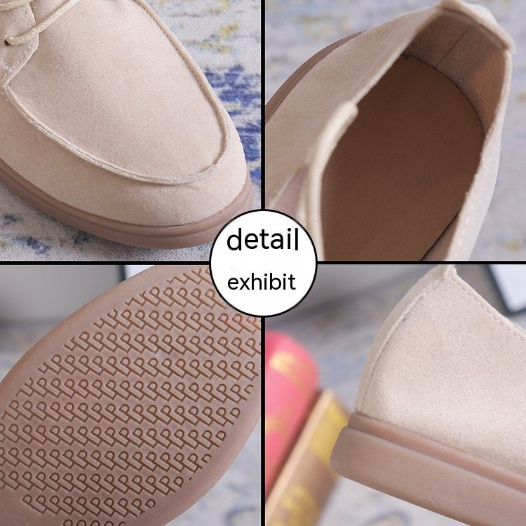Slip-on Flache Unterseite Lazy Casual Retro kleine Lederschuhe
