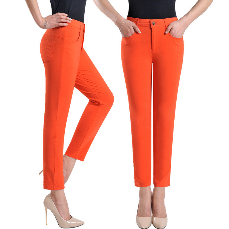 High-Waist Elastic Middle-Aged And Elderly Loose Women's Trousers