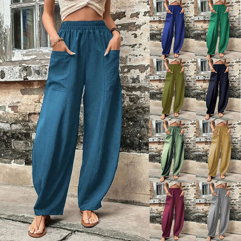 Damen-Haremshose , lässige Strandhose, lockere Hose für den Sommer