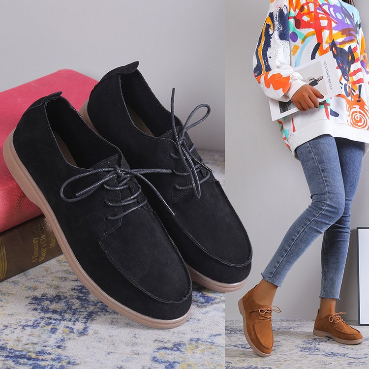 Slip-on Flache Unterseite Lazy Casual Retro kleine Lederschuhe