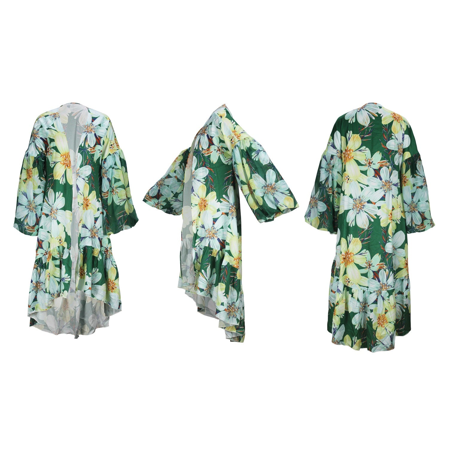 Casual Spring And Autumn Women's Clothing Irregular Long Printed Shawl Cardigan