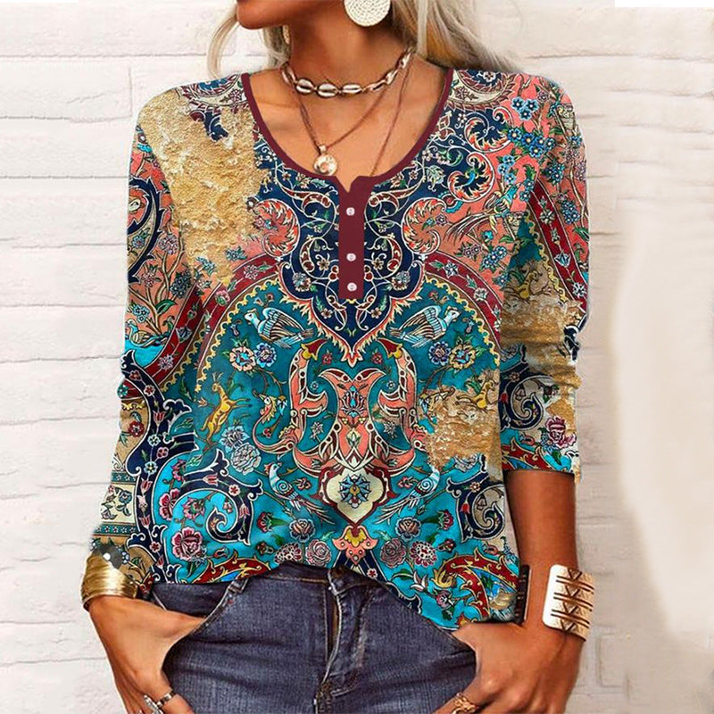 Blumen Langarm bluse