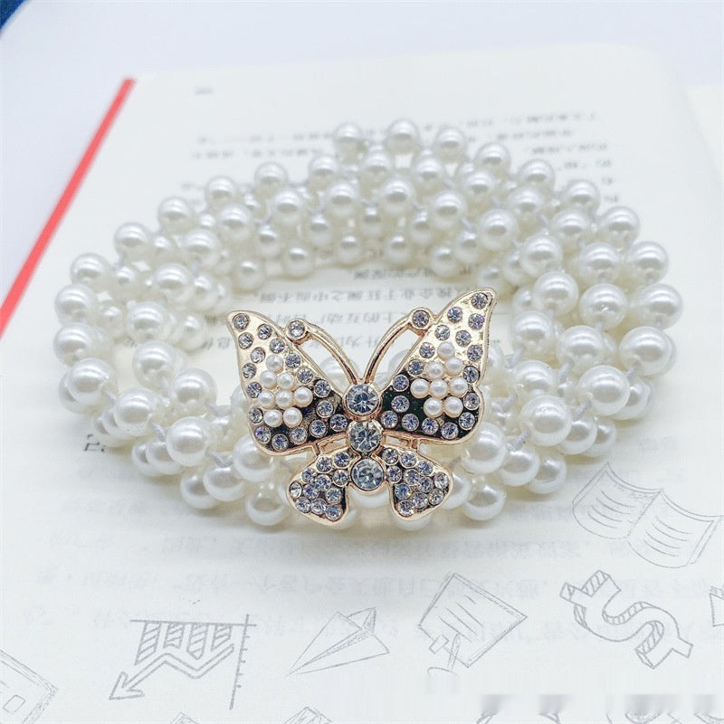 Modeschmuck Damen weiße Perle Taille Kette Dekoration