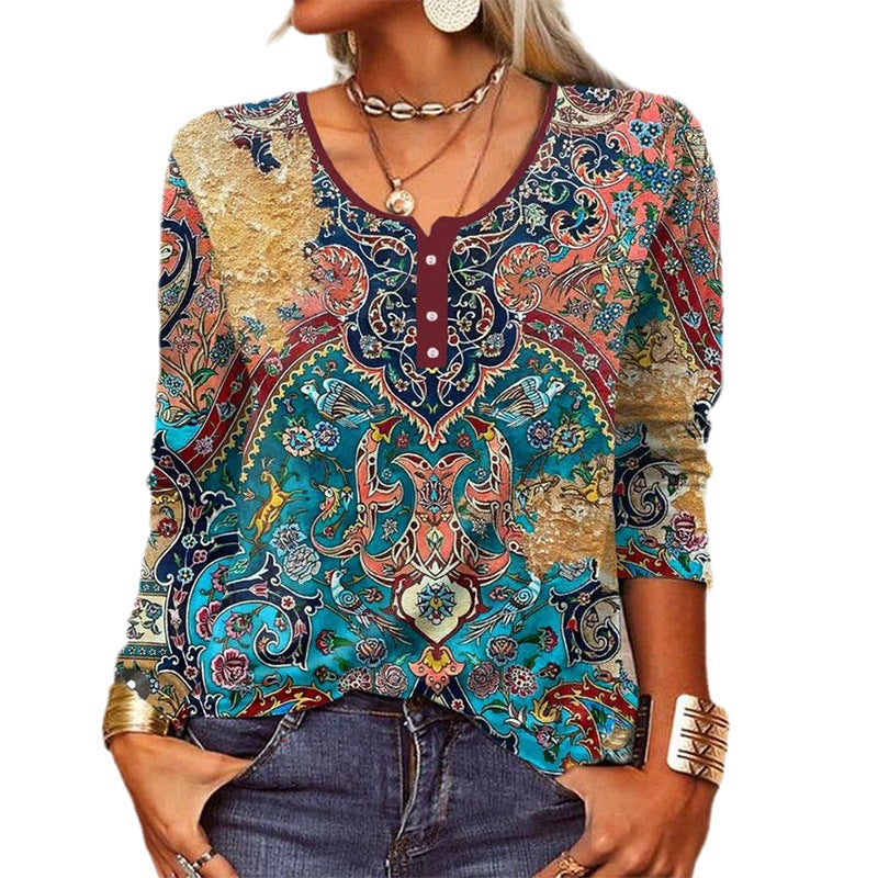 Blumen Langarm bluse