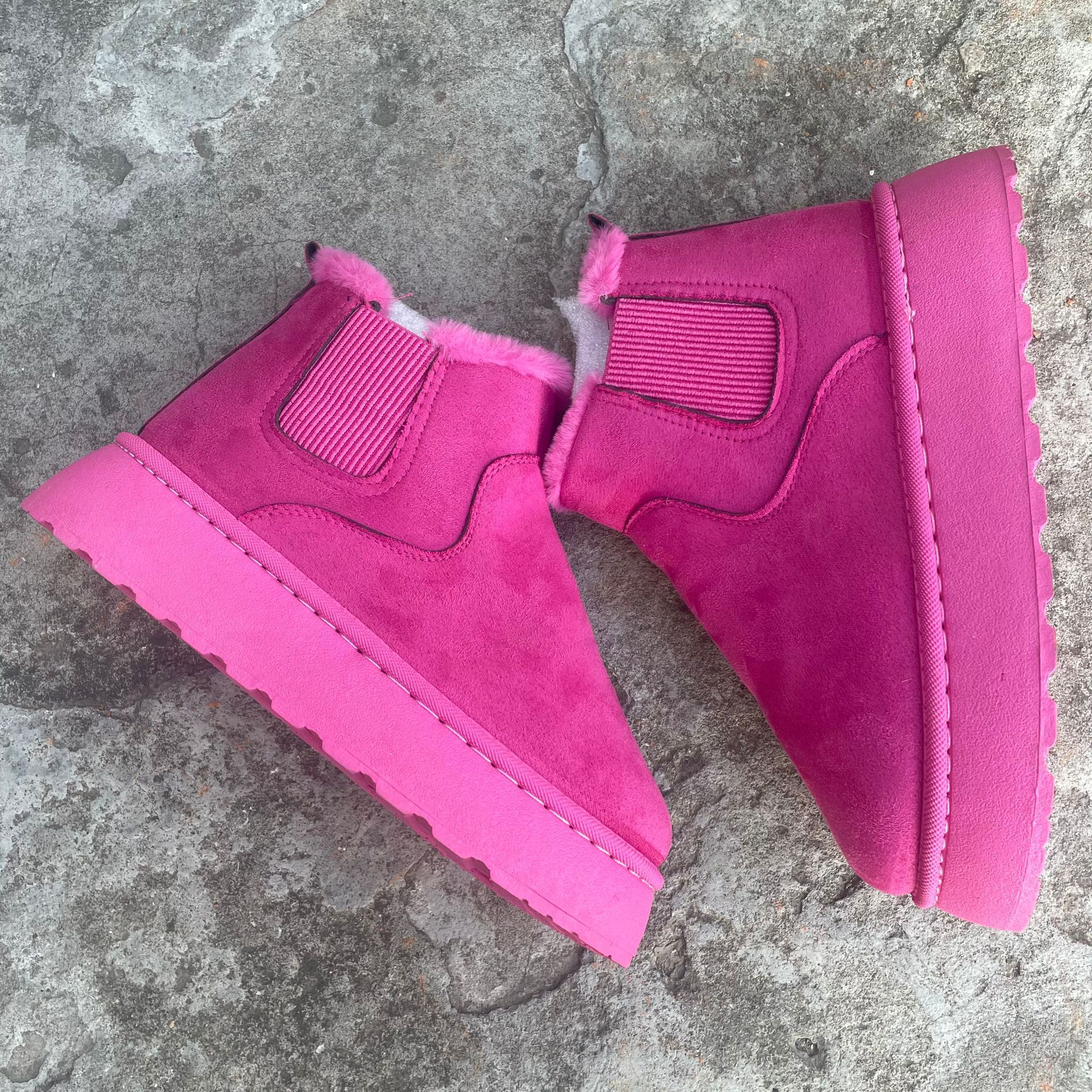 Winter Schnee Stiefel Mode Flache Dicke Baumwolle schuhe Runde Zehe Warmer Plüsch Knöchel Stiefel für Frauen