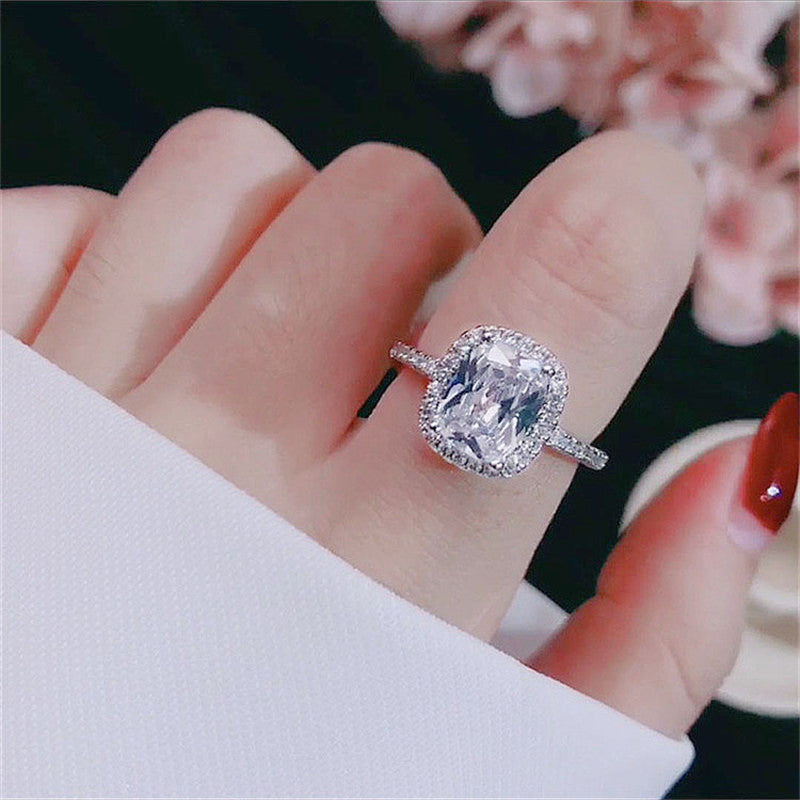 Ringe Für Frauen Trendy Schmuck Engagement Ring Weiß Gold Farbe Anillos