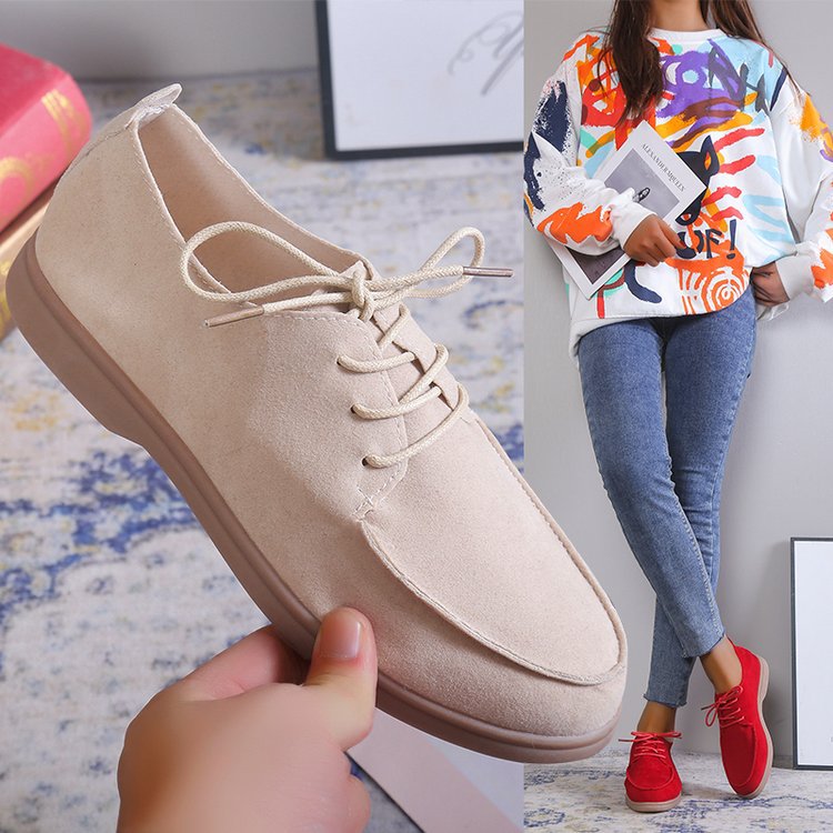 Slip-on Flache Unterseite Lazy Casual Retro kleine Lederschuhe
