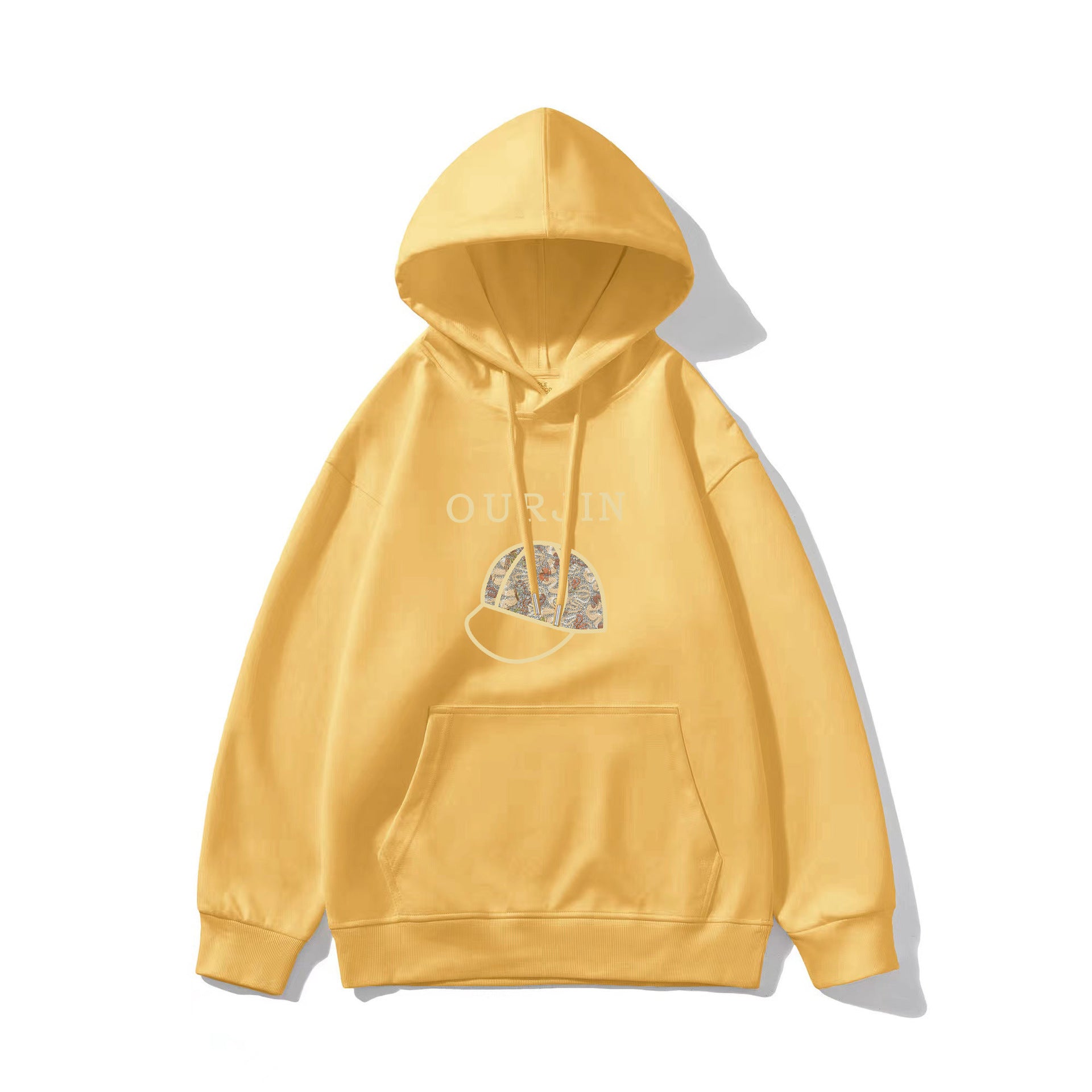 Winter Hooded . Casual Printed Top