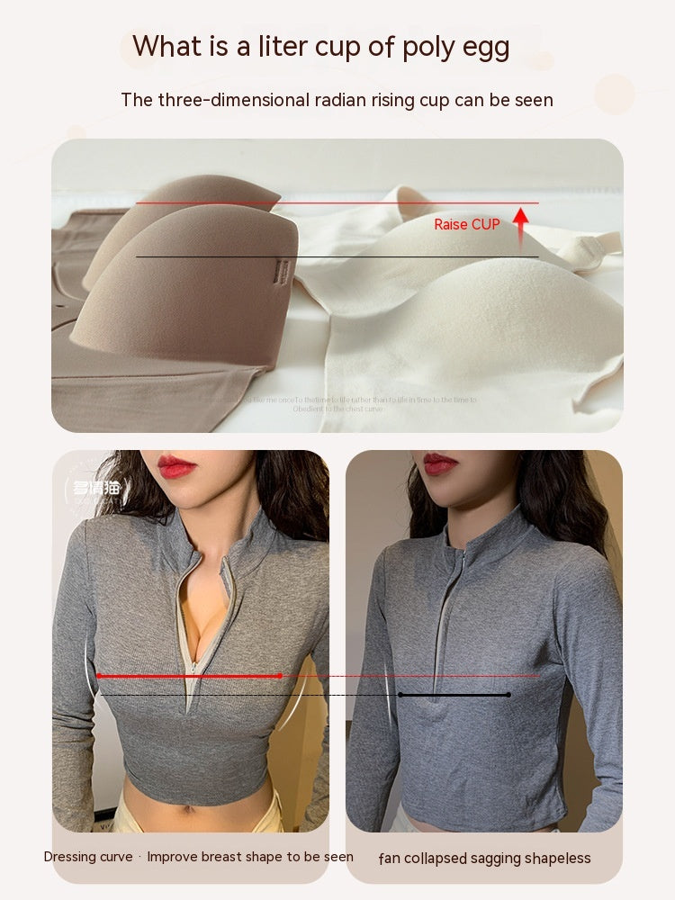 Halbschalen-BH, kleine Brüste, Damen-Push-Up, groß, ohne Draht, Zubehör, Brust-Push-Up, Anti-Durchhängen, kein Spuren-BH