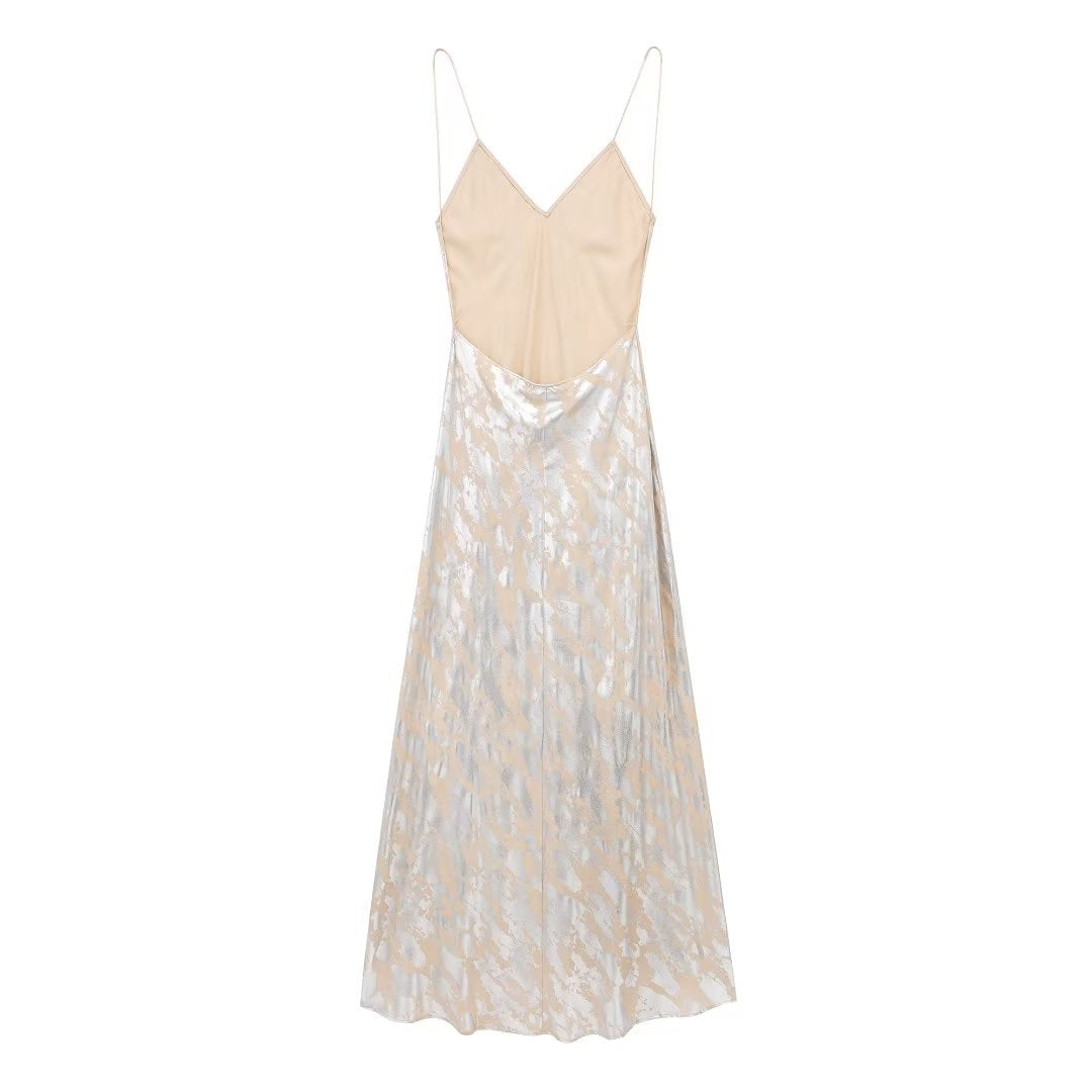 Damen Kleid mit Metallfoliendruck