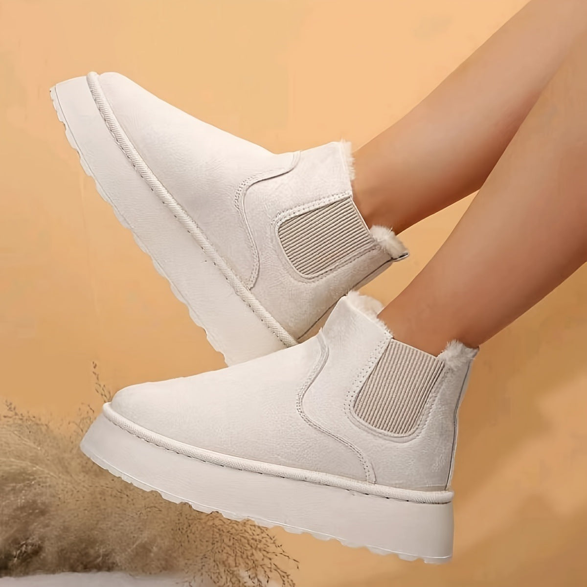 Winter Schnee Stiefel Mode Flache Dicke Baumwolle schuhe Runde Zehe Warmer Plüsch Knöchel Stiefel für Frauen