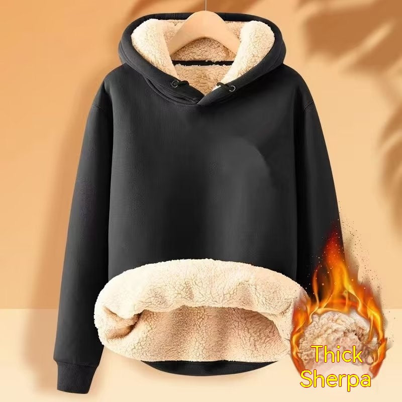 Winter gefüttert warm halten Lockerer Kapuzenpullover