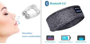 Kabellose Bluetooth-Schlafkopfhörer und Augenmaske