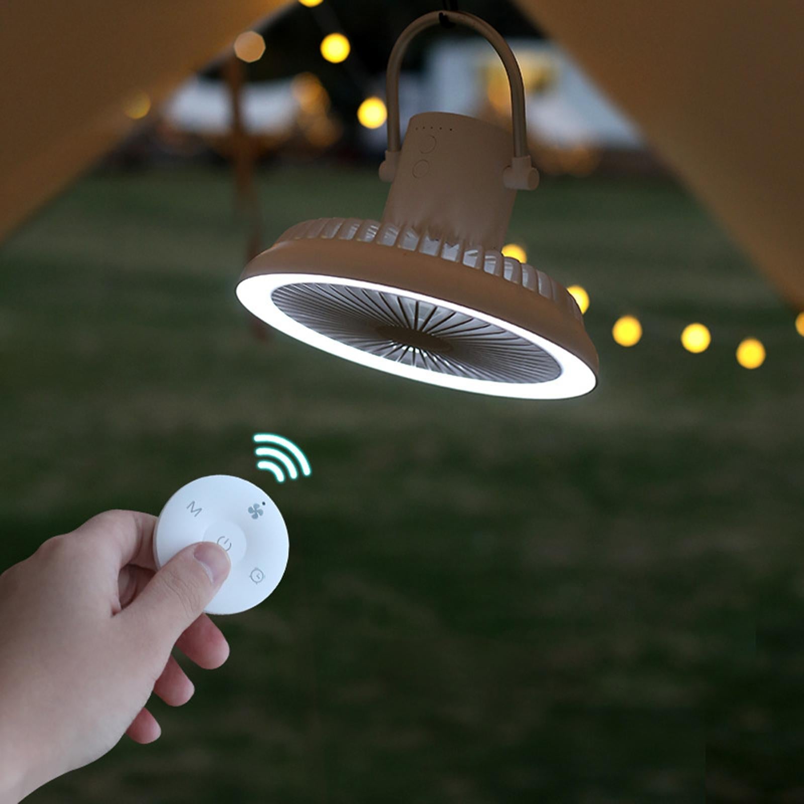 Grill Tragbarer USB-wiederaufladbarer Campingventilator mit Licht