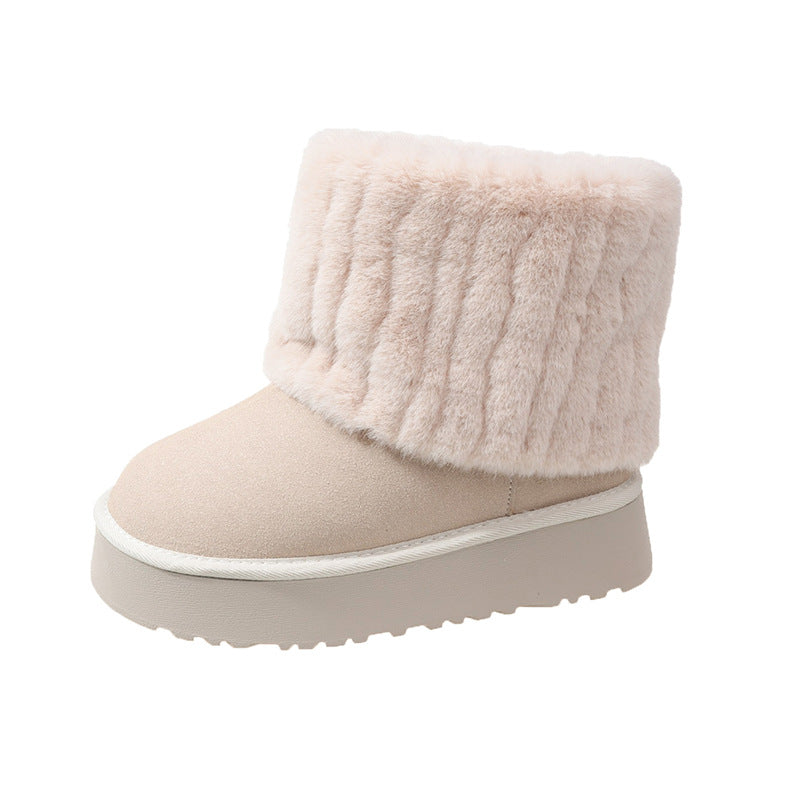 Dicke Pelz-Schneestiefel für Frauen