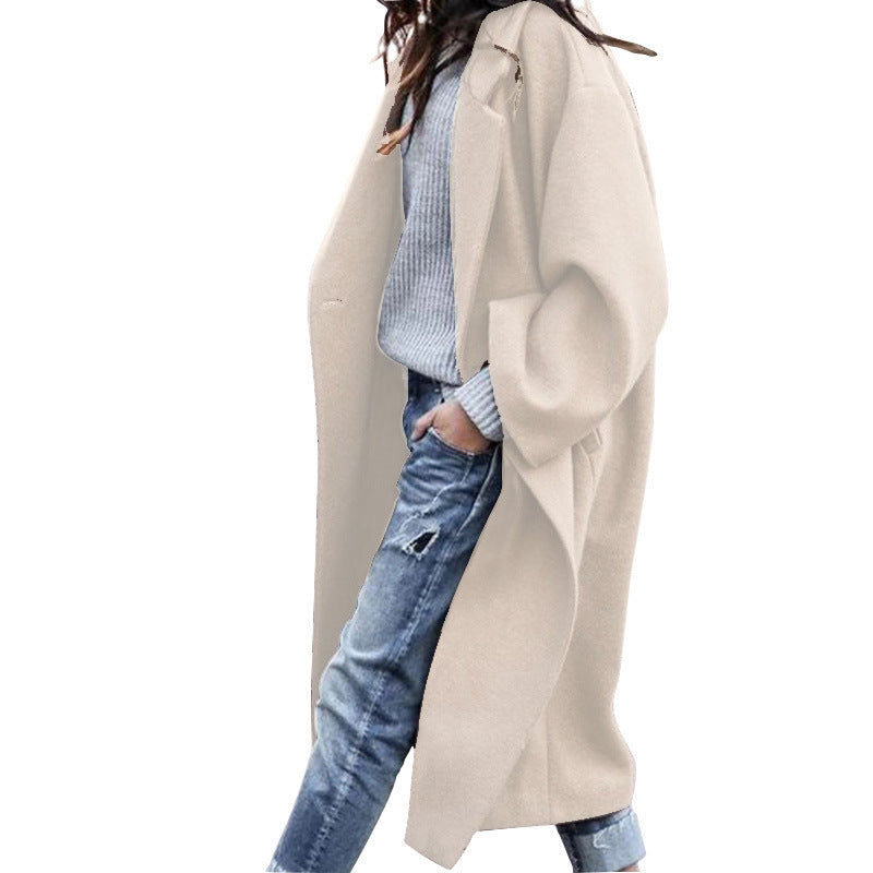 Revers-Wollmantel für Frauen Warme Winterkleidung