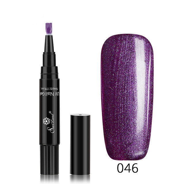 3-in-1 Gel-Nagellackstift mit Glitzer