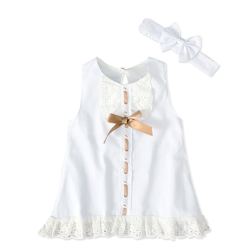 Mädchen ärmelloser Schleifen Kleid für Babys