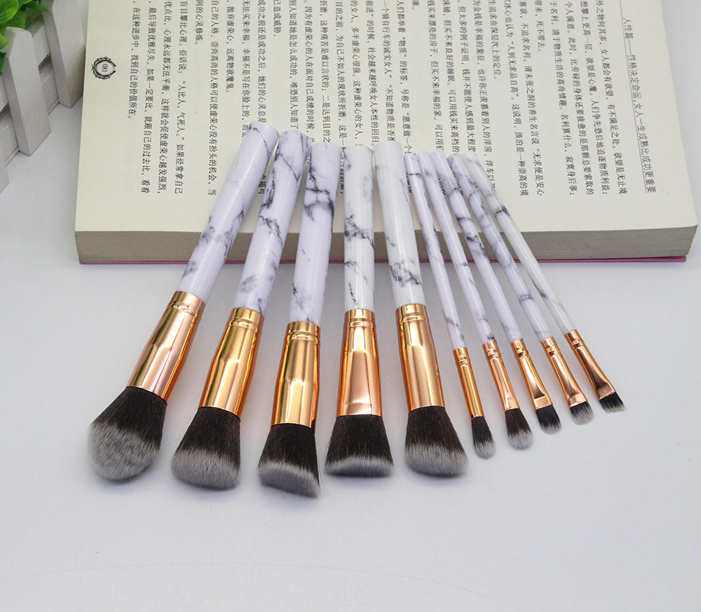15 Make-up-Pinsel im Marmor-Design-Set