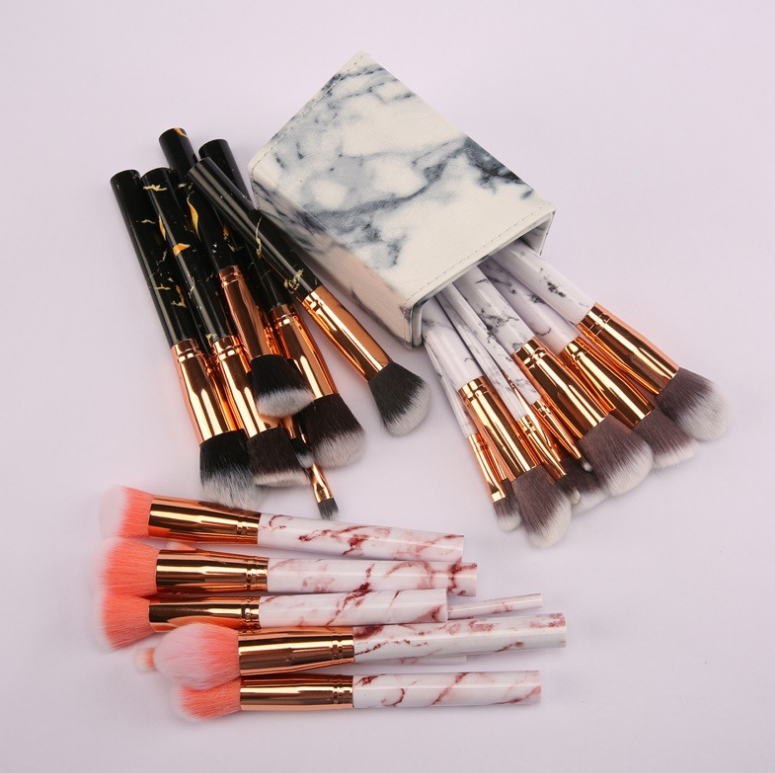 10 Marmor-Make-up-Pinselsets