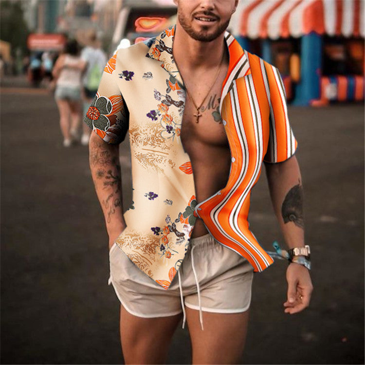 Fashion Kurzarmen Hemd für Menn
