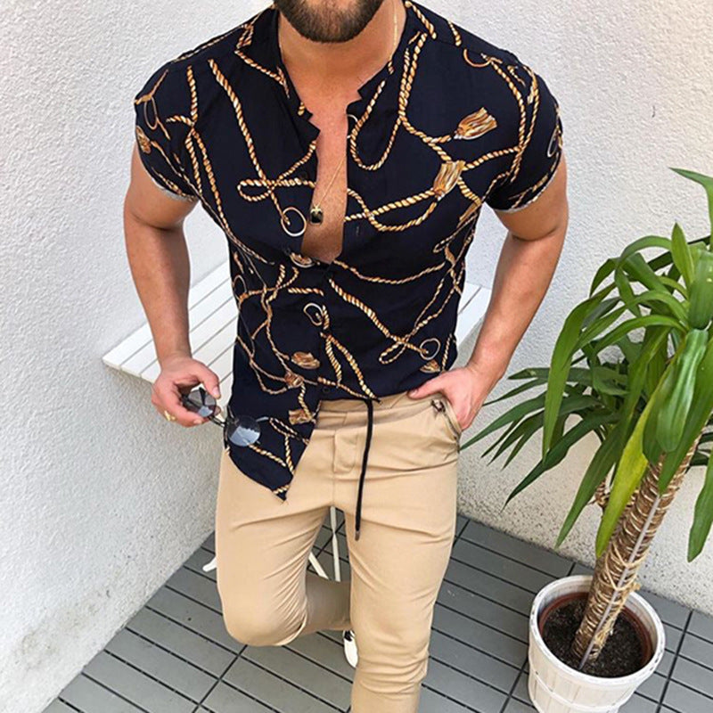 Fashion Kurzarmen Hemd für Menn