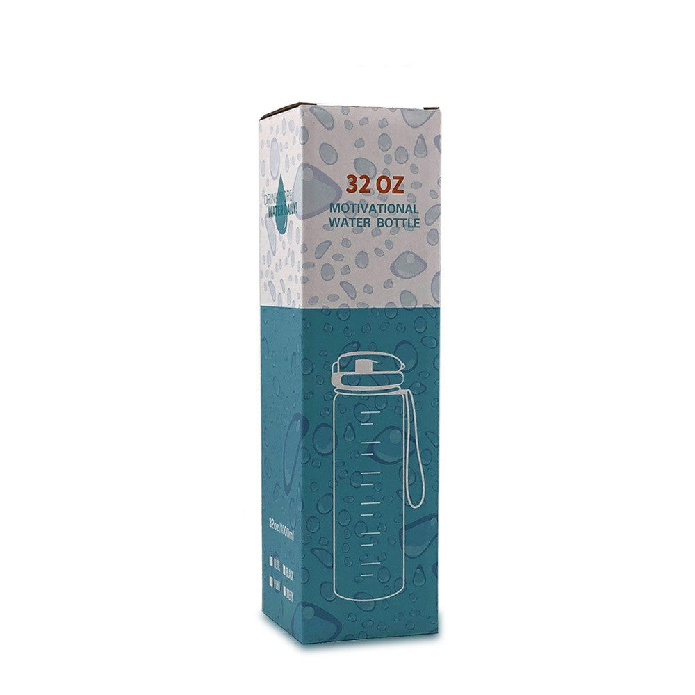1L Tritan Abnehm-Wasserflasche mit Zeitmarkierung für Sport und Fitness.