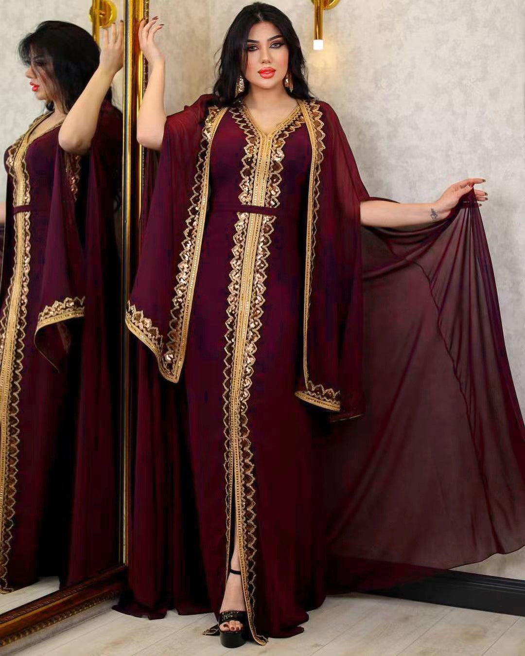 Elegante Paillettenkleid Anzug