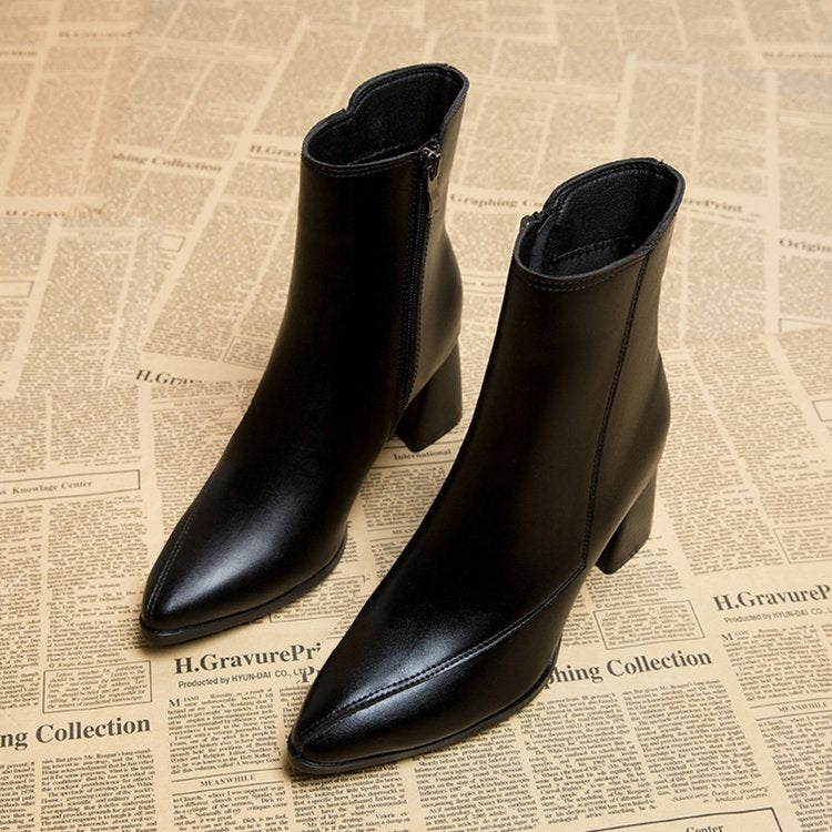 Damen Herbst Spitz Stiefeletten
