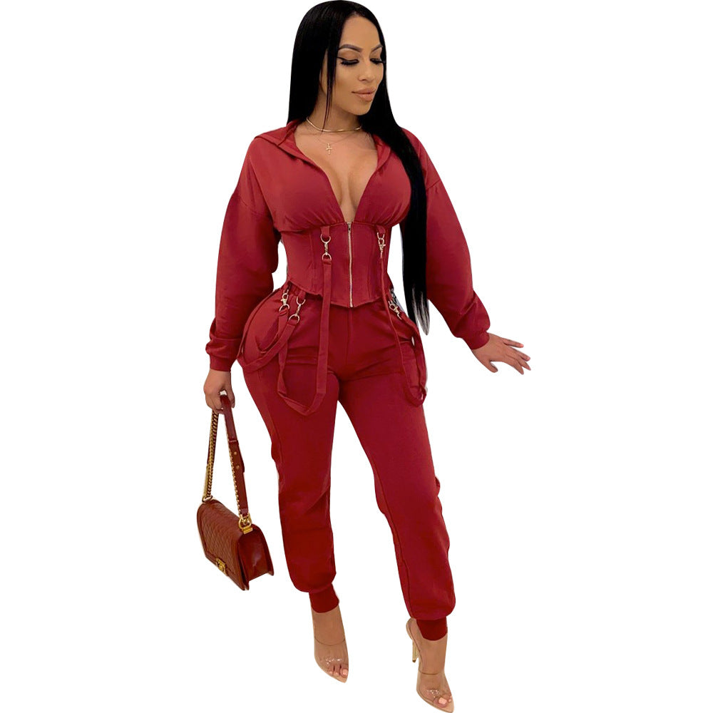 Temperamentes Zweiteiliges Damen Set