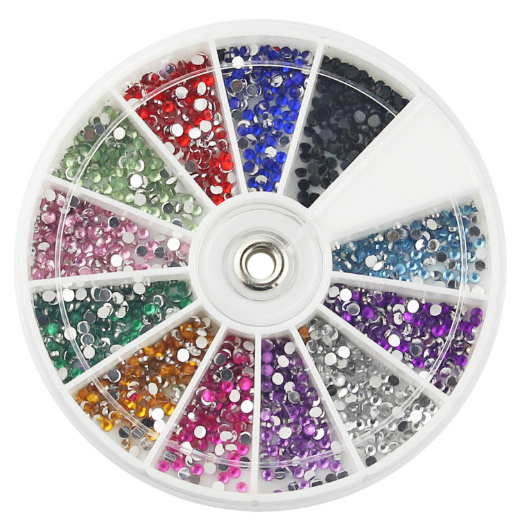12 Farben Strasssteine 1,5 mm