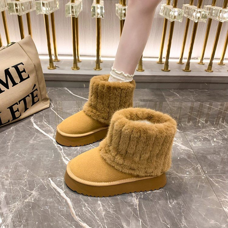 Dicke Pelz-Schneestiefel für Frauen
