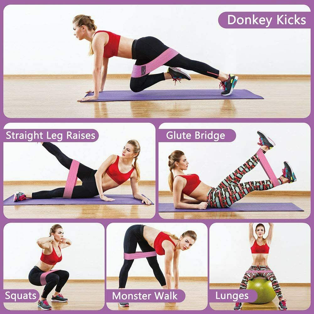 Workout Resistance Bands Loop Set für Fitness, Yoga, Beine und Po-Training