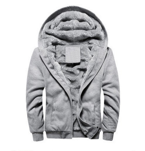 Dicker und warme Übergangs Strick Jacke mit Kapuze.