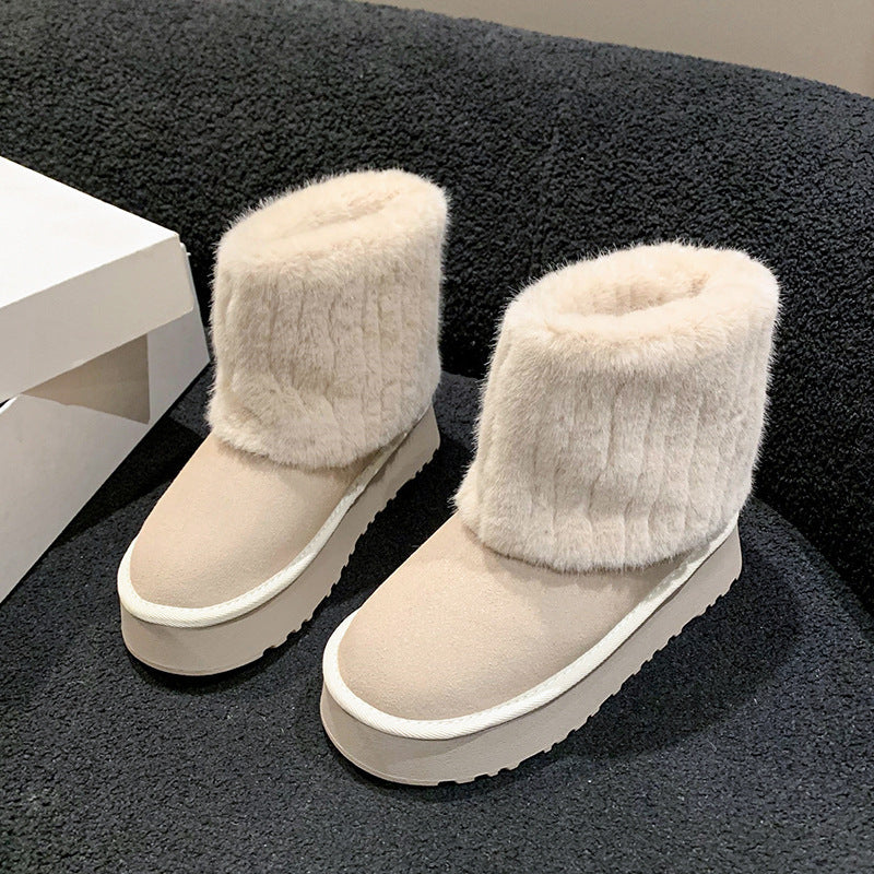 Dicke Pelz-Schneestiefel für Frauen