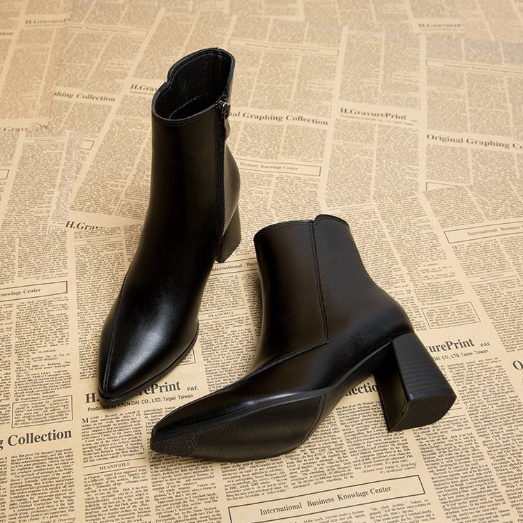 Damen Herbst Spitz Stiefeletten