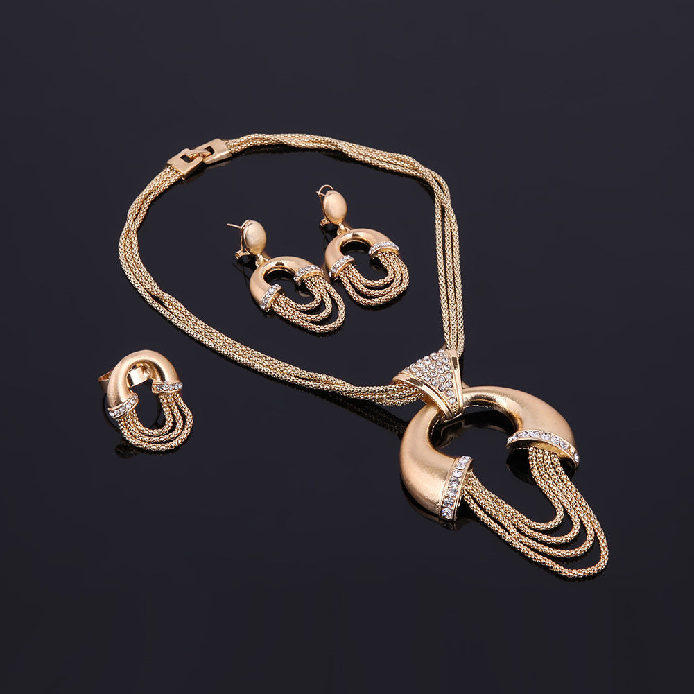 Vierteilige Schmuck-Set aus galvanisiertem Metall