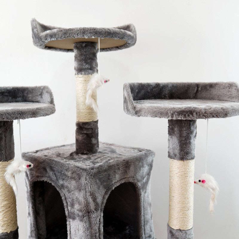 Großer Katzenbaum mit integrierter Kletterplattform, Springplattform und Sisalsäule