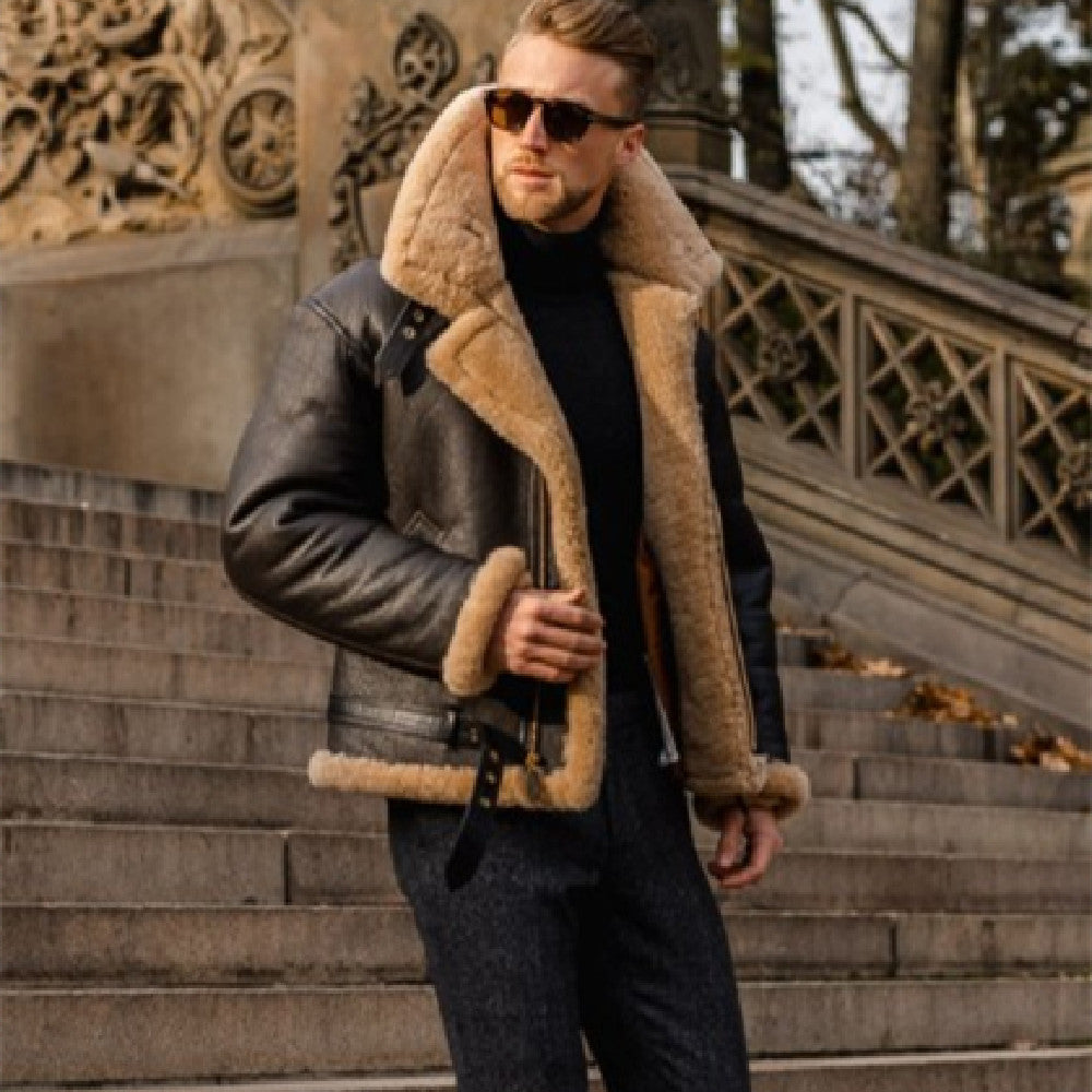 Herren gefütterte Pelzjacke